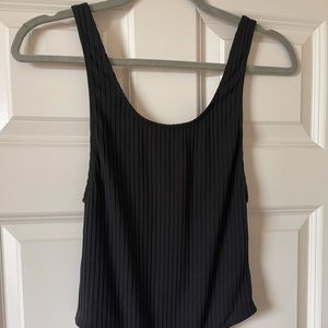 Black Ribbed Bodysuit - Like New!